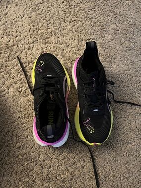Puma Black running Shoes with Neon Pink & Neon Yellow Accents - Nitro FR 2